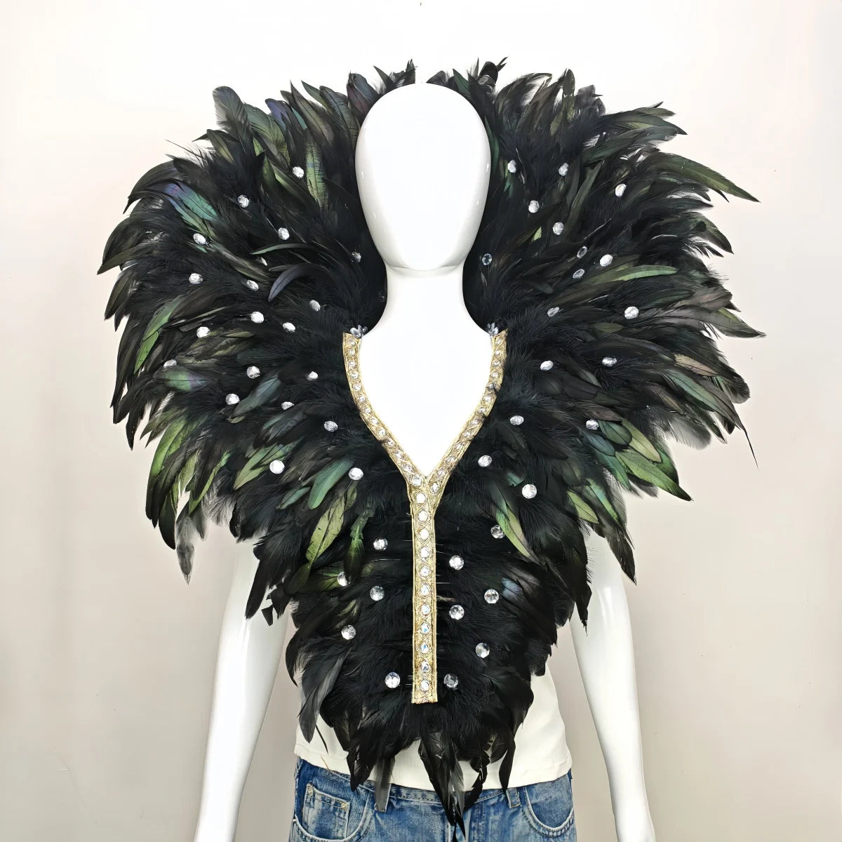 Carnival Mardi Gras Feather Collar Stage Performance Festival Costume