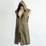 Medieval Mens Surcoat Linen Hooded Tunic Renfaire Cape LARP Ranger Cosplay