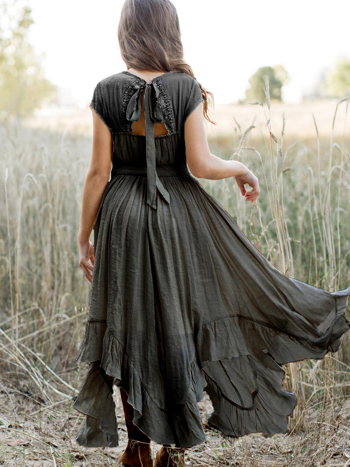 Girls Maxi Lace Chiffon Photoshoot Dresses For 3-15 Years