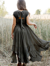 Girls Maxi Lace Chiffon Photoshoot Dresses For 3-15 Years