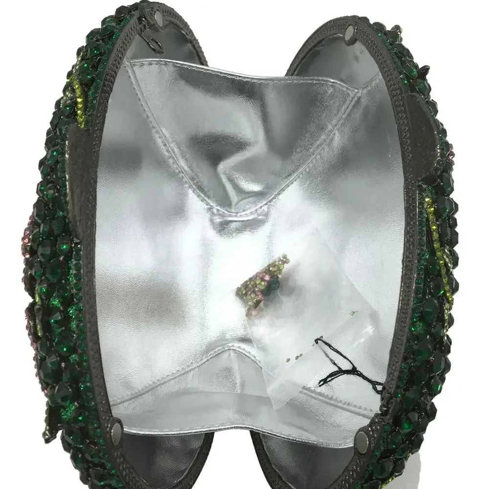 Woodland Rose Crystal Flower Evening Clutch Bags Cocktail Minaudiere Handbags