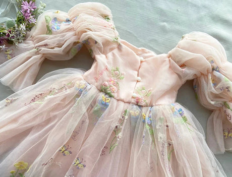 Fairy Faith's Baby Toddler Girls Birthday Dress Embroidered Butterfly Flower Girls Dress