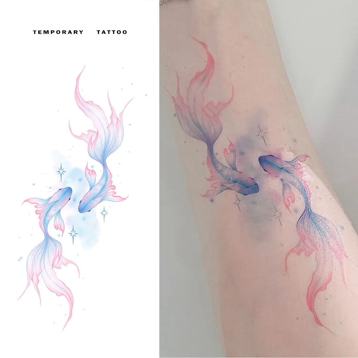 Watercolour Fish Temporary Tattoo