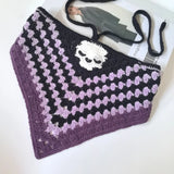 Skulls Bats Spiderwebs Halloween Crochet Headscarves Knitted Cotton Triangle Scarf