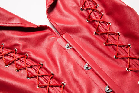 Vampira Draven's Lace-Up Steel Boned PU Corset