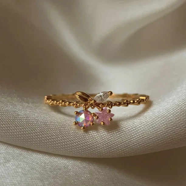 Sweet and Dainty Colourful Zircon Rings Gift Idea