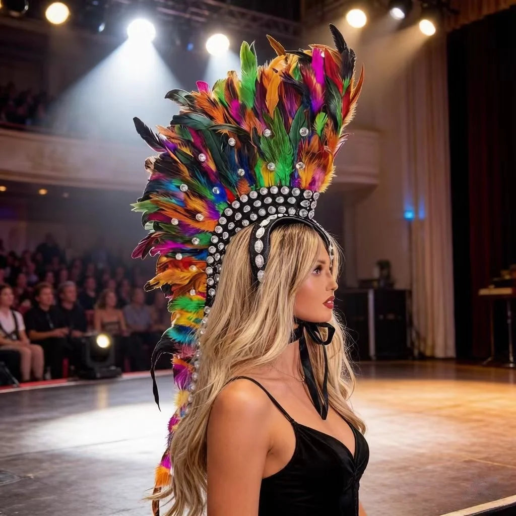 Handcrafted Feather Mohawk Headdresses Carnival Party Costumes