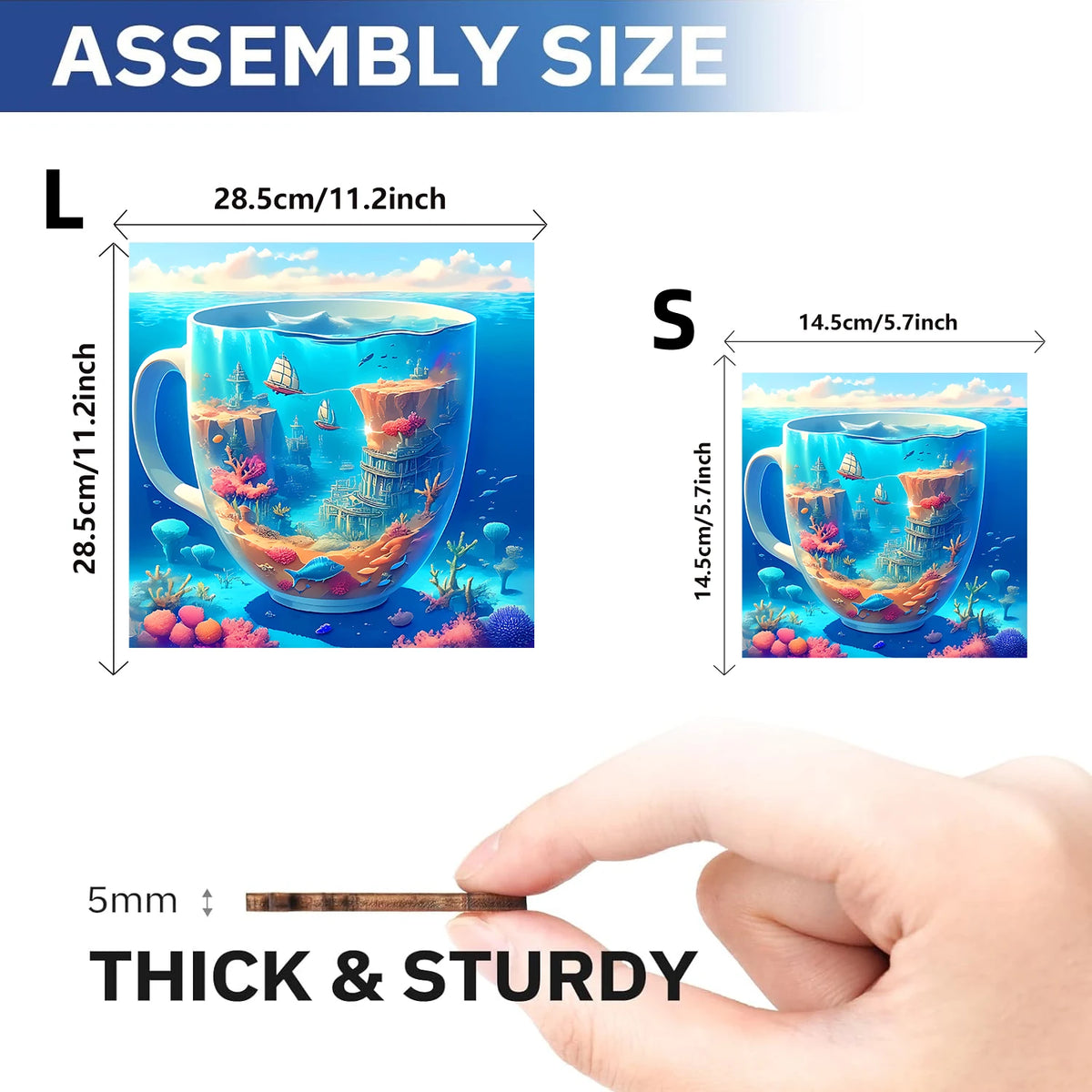 The Underwater World Cup Unique Shape Wooden Jigsaw Puzzles