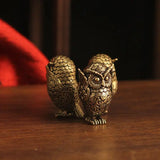 See No Evil, Hear No Evil, Speak No Evil Brass Owl Statues Tea Pets
