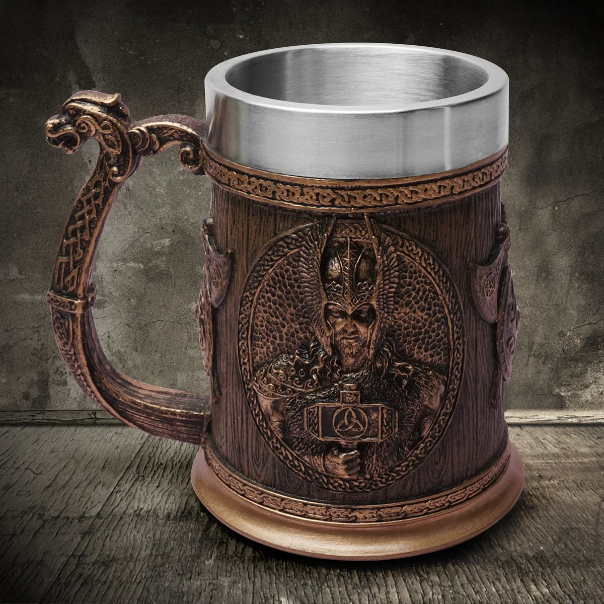 Viking Tree of Life Beer Mug Stainless Steel