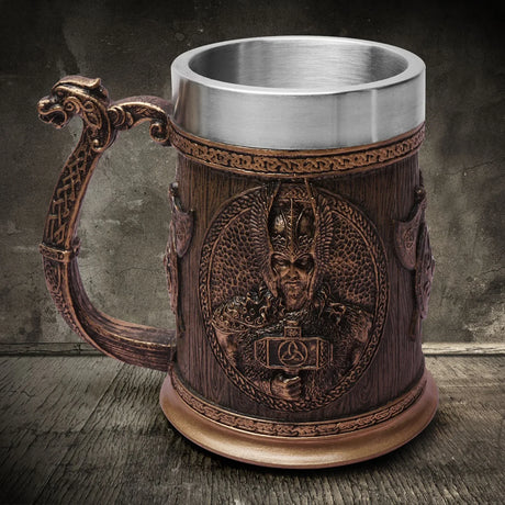 Viking Tree of Life Beer Mug Stainless Steel