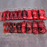 1/2/3/4/5/6/8mm 2 meter Red Coffee Genuine Leather Cord Flat/Round Rope DIY Jewellery Making
