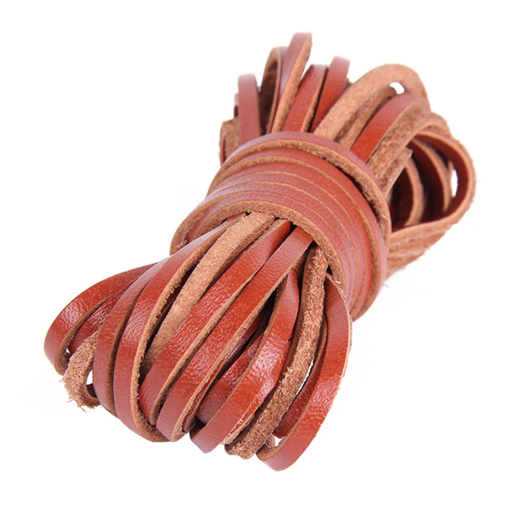5 Meters Flat Genuine Leather Cord Strip Leather Coloured Ribbon Leather Jewellery Making