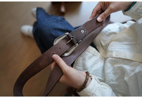 Bobby Ray's Genuine Leather Western Cowboy Court Style Embossed Steel Buckle Belt