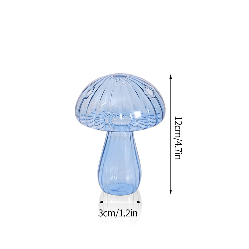 Mushroom Glass Vase Plant Hydroponic Terrarium Vase