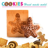 Easter Christmas Wooden Cookie Mould Gingerbread Embossing Stamp Baking Tools