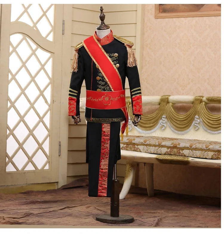 Royalty Prince Ceremonial English Military Jacket Costume Child Boys King Cosplay Fancy Dress