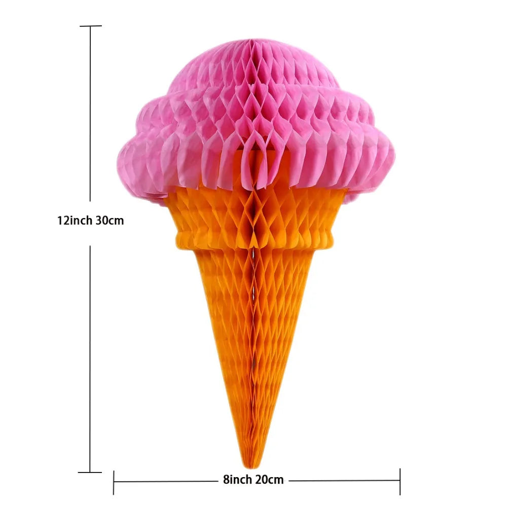 Ice Cream Honeycomb Paper Decorations