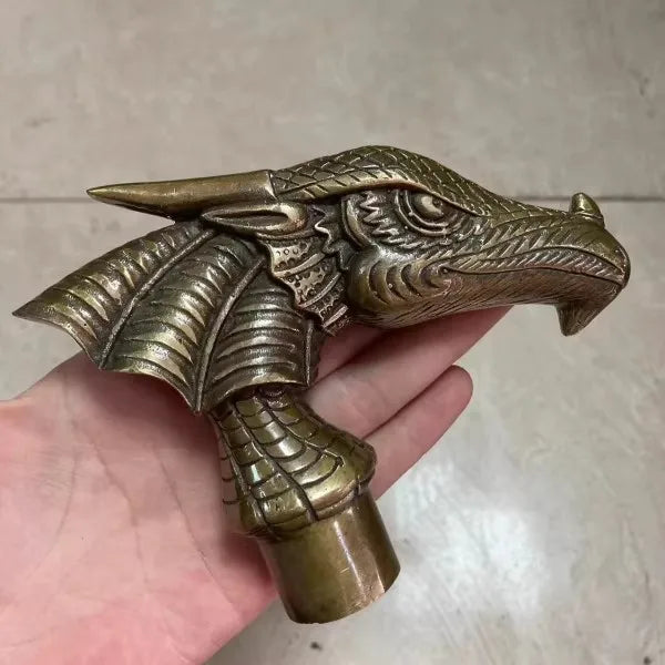 Copper Dragon Head Walking Stick Handle