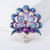 Enamel Peacock Brooches