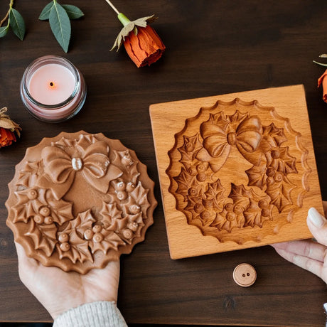 Even More Wooden Cookie Moulds Embossed Biscuit Press Cutter Moulds, Fish, Tiger, Horse, Squirrel, Seasonal