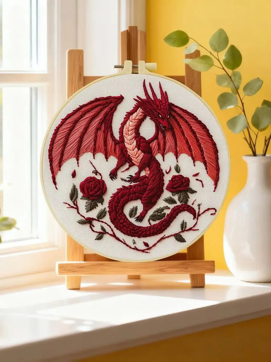 Red Dragon DIY Embroidery Kit for Beginners