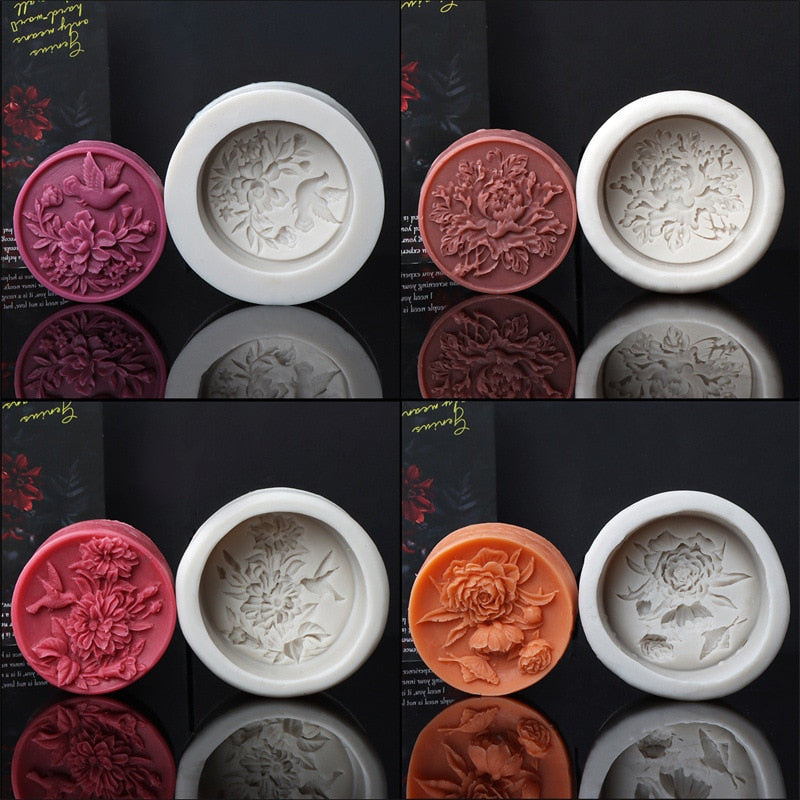 Round Peony Silicone Soap Moulds DIY Candle Resin Chocolate Ice Soap Making Tool