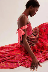 Ari's Boho Maxi Dresses 9 Colours Vintage Floral Print Summer Dress