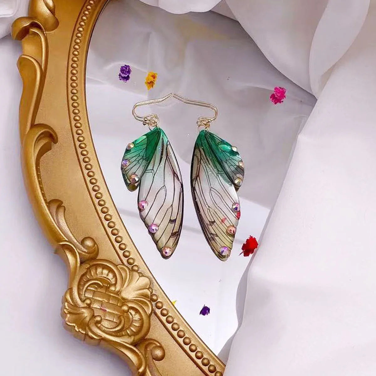 Handmade Resin Fairy Wing Earrings
