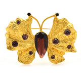 Crystal Golden Butterfly Brooch