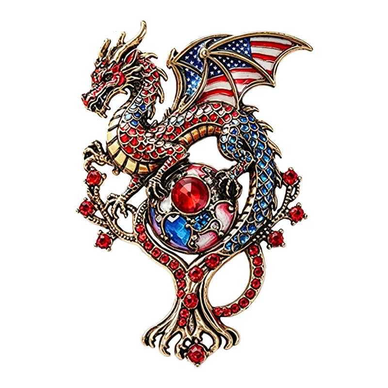 Magical Dragon Brooches 5 Colours