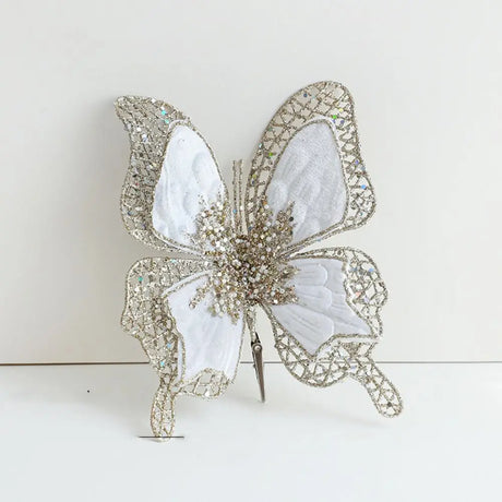 Sparkling Christmas Butterfly Pendant Glitter with Clip Xmas Tree Decoration