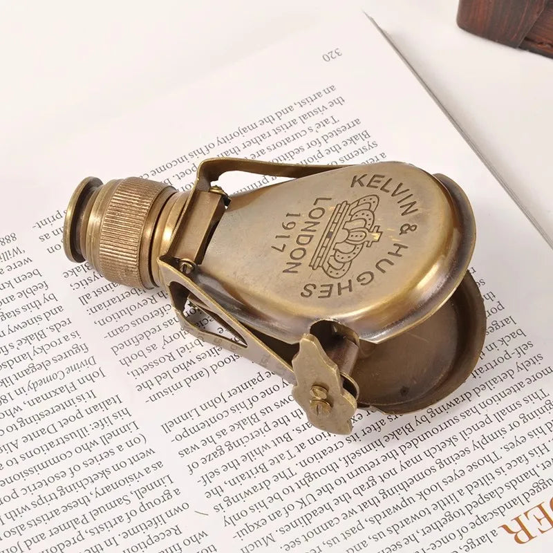 Antique Replica Brass Monocular Desktop Ornament Mini Telescope Brass Home Decor