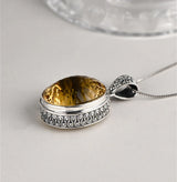 The Eye of Persuasion S925 Sterling Silver Pendant Natural Yellow Crystal