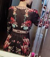 Mandy's Spring Boho Floral Chiffon Cascading Ruffles Dress