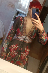 Mandy's Spring Boho Floral Chiffon Cascading Ruffles Dress