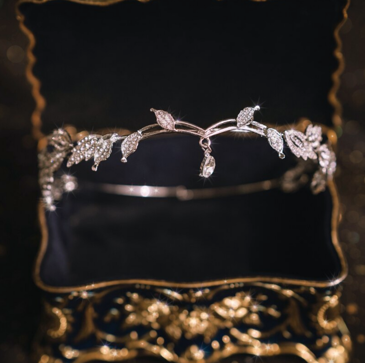 Water Drops & Leaves Tiara