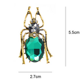 Crystal Beetle Brooch Vintage Style Insect Jewellery Pin