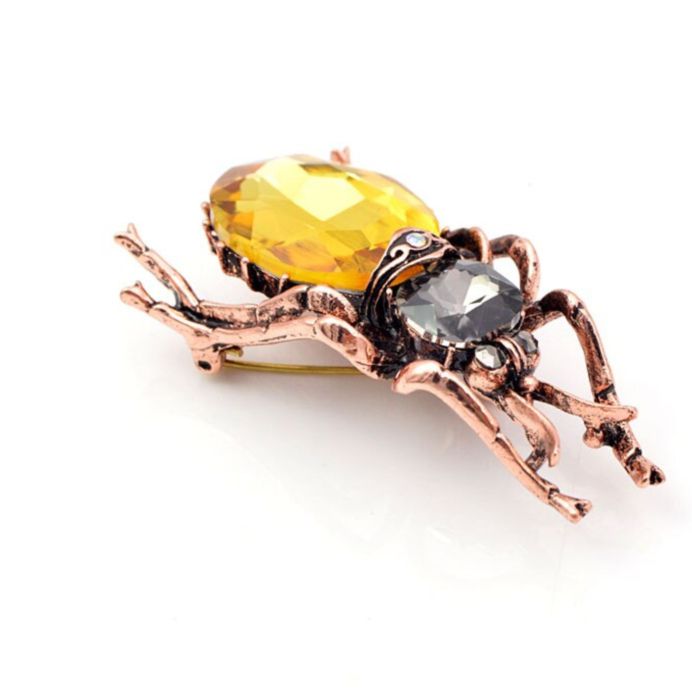 Crystal Beetle Brooch Vintage Style Insect Jewellery Pin