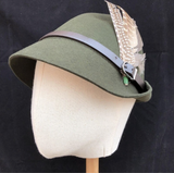 Green Tyrolean Hat Oktoberfest Wool Bavarian Alpine Felt Hat