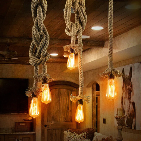 Pirate's Ship Hemp Rope Ceiling Pendant Light Chandeliers Spider Chandelier