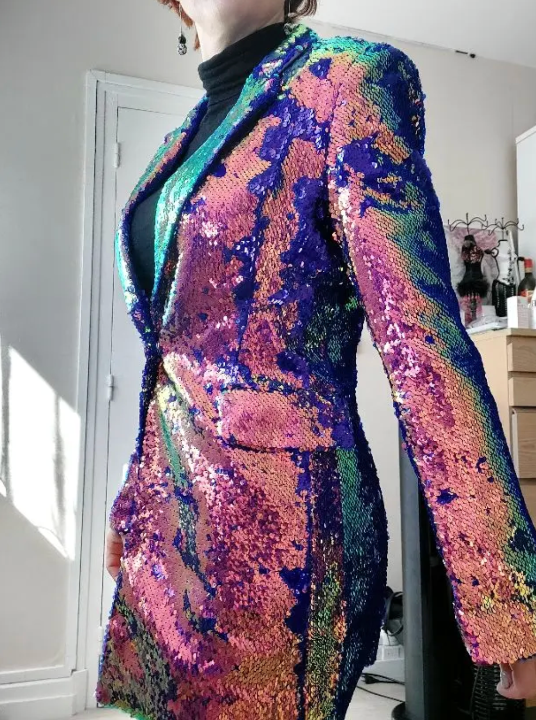 Purple Sequins Women's Blazer