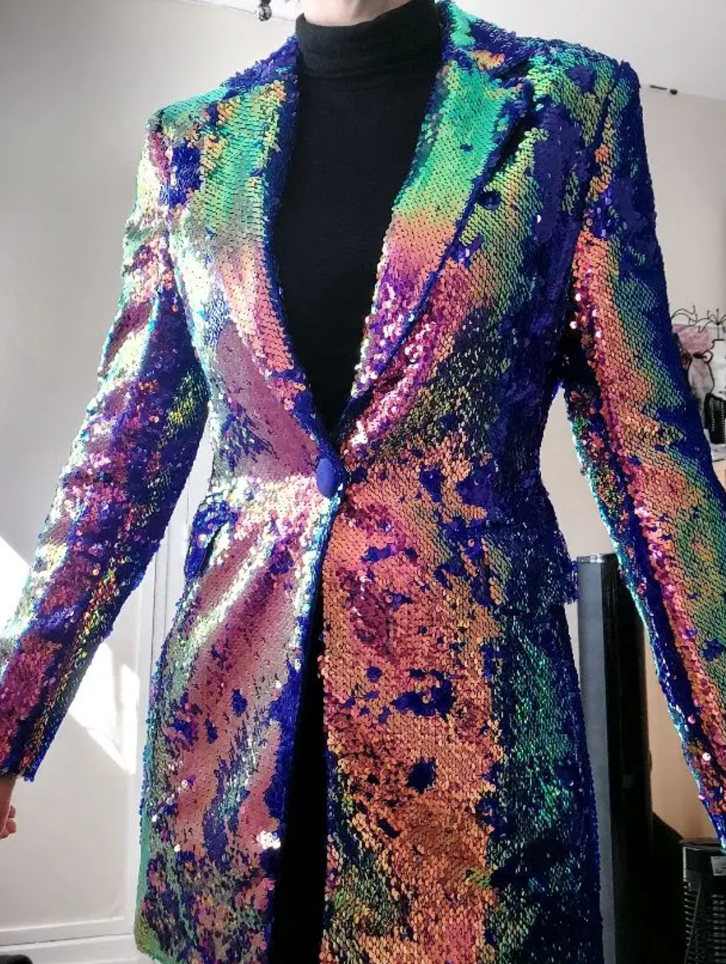 Purple Sequins Women's Blazer
