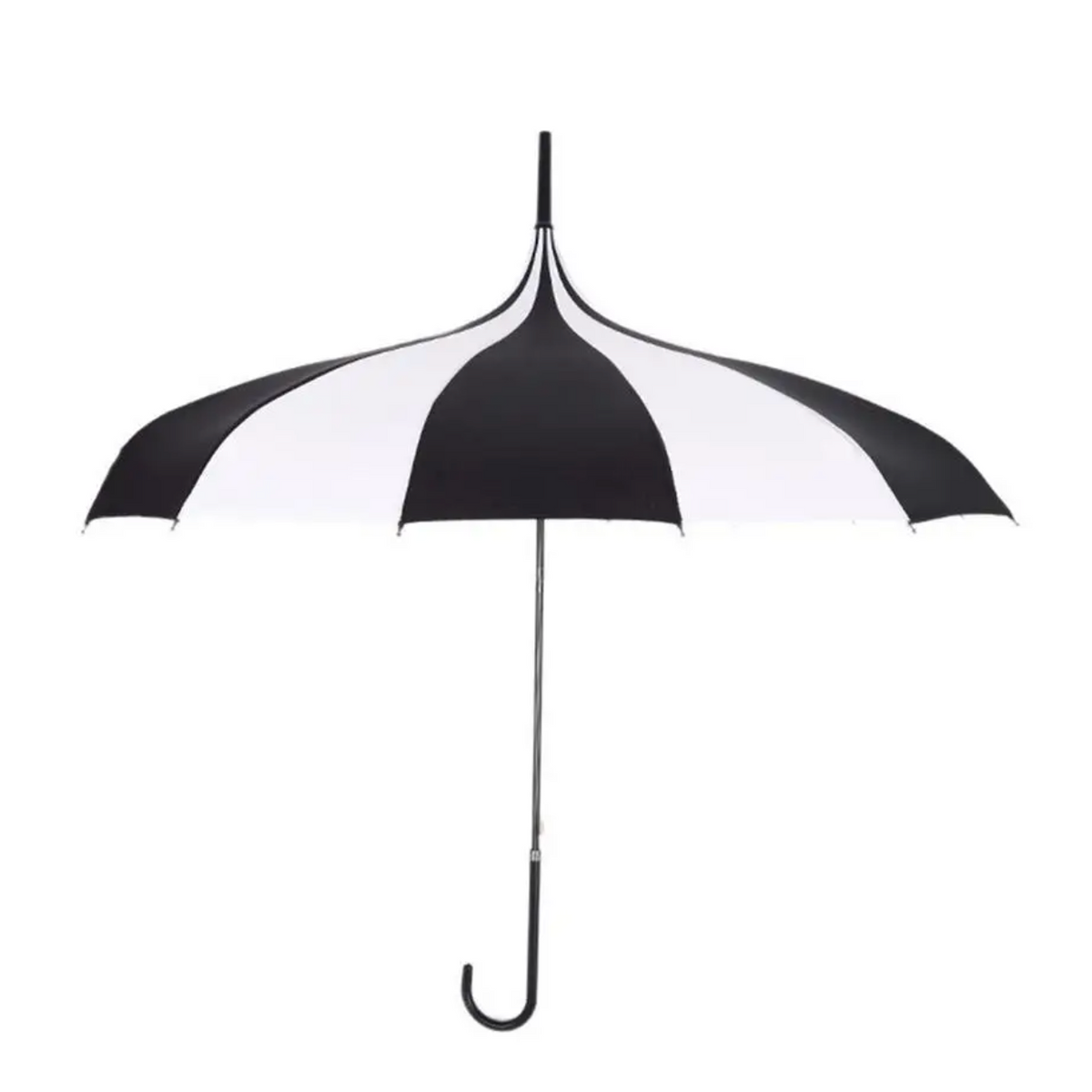 Black and White Pagoda Umbrella Striped Parasol