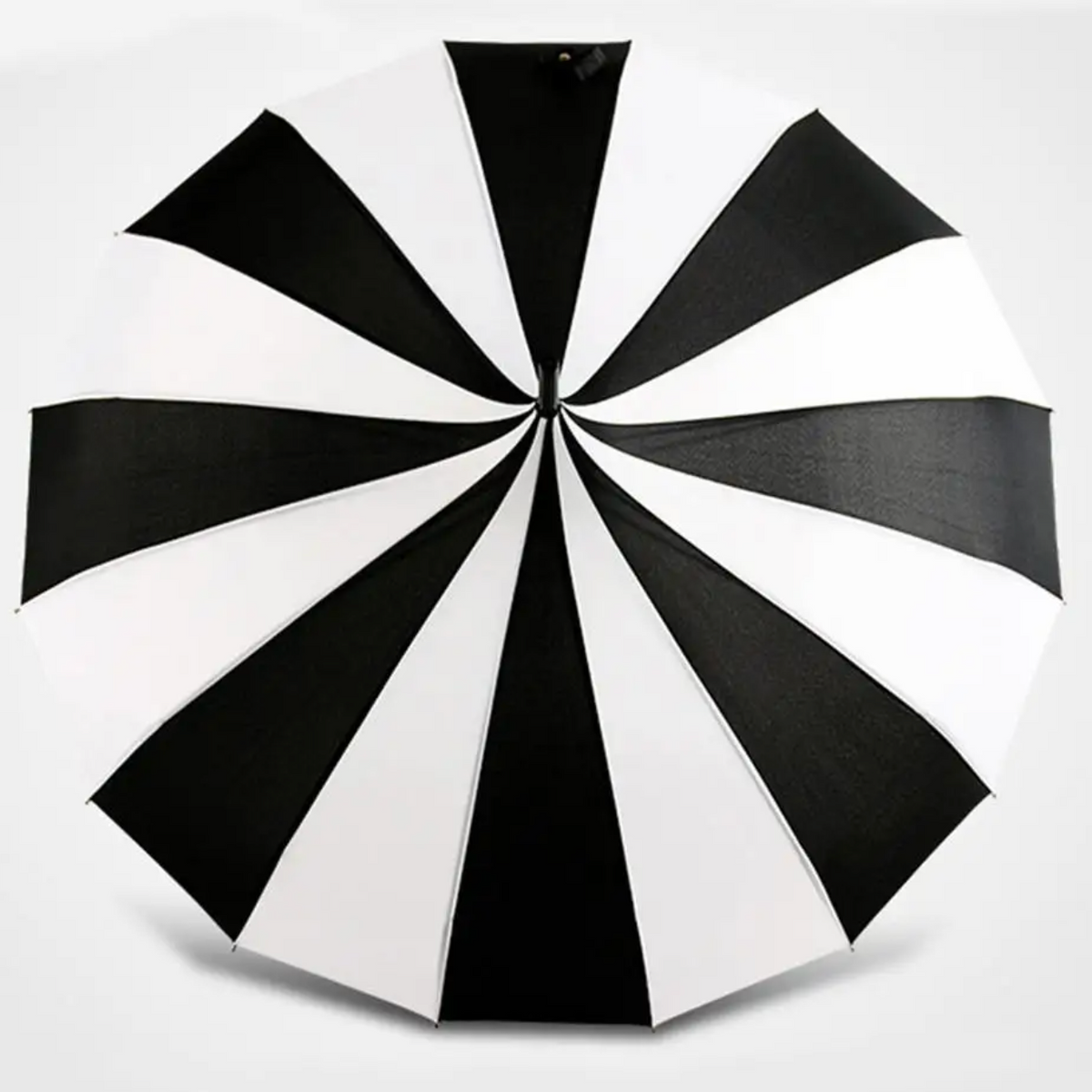 Black and White Pagoda Umbrella Striped Parasol