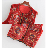 Kezia's Sequinned Embroidered Velvet Waistcoat Vest