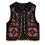 Kezia's Sequinned Embroidered Velvet Waistcoat Vest