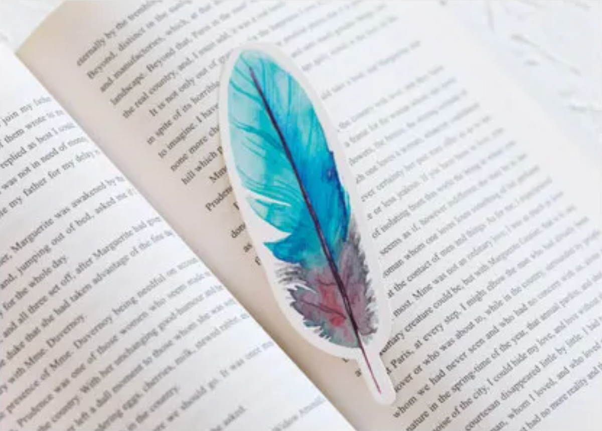 30 pcs/box Paper Feather Bookmarks