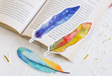 30 pcs/box Paper Feather Bookmarks