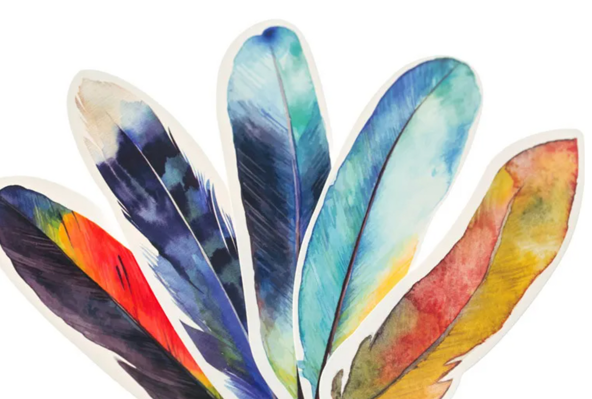 30 pcs/box Paper Feather Bookmarks